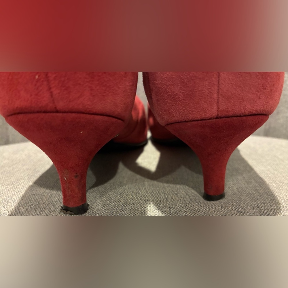 Naturalizer Red and Black Suede Ankle Booties - Picture 6 of 9